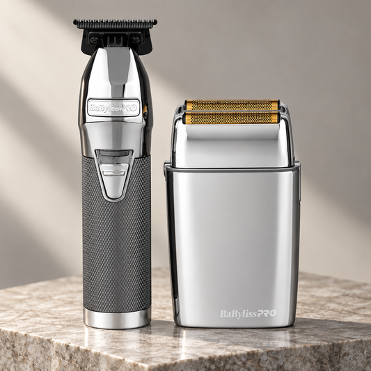 BaBylissPRO Foil Shaver & Outliner Trimmer - Silver studio photograph