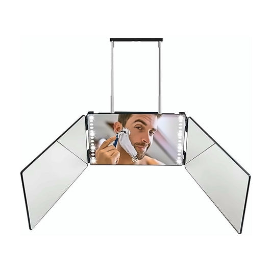 Barber 3-Way Mirror with LED Light - MV hair and beauty