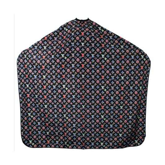 Barber Cape  Multicolor Black