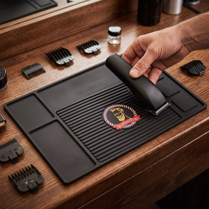 BarberTop 4-Slot Magnetic Barber Mat Black
