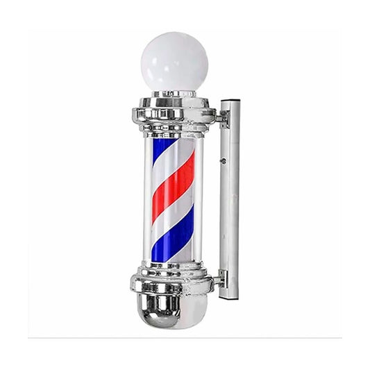 Barber pole Silver With Lamp