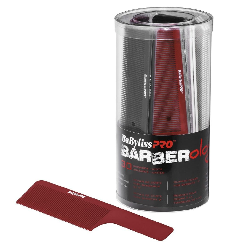 BaBylissPRO Barberology 9" Clipper Combs – 30 Pack