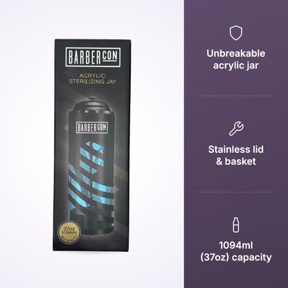 BARBERCON Unbreakable Acrylic Sterilizing Jar - 1094ml (37oz) key benefits