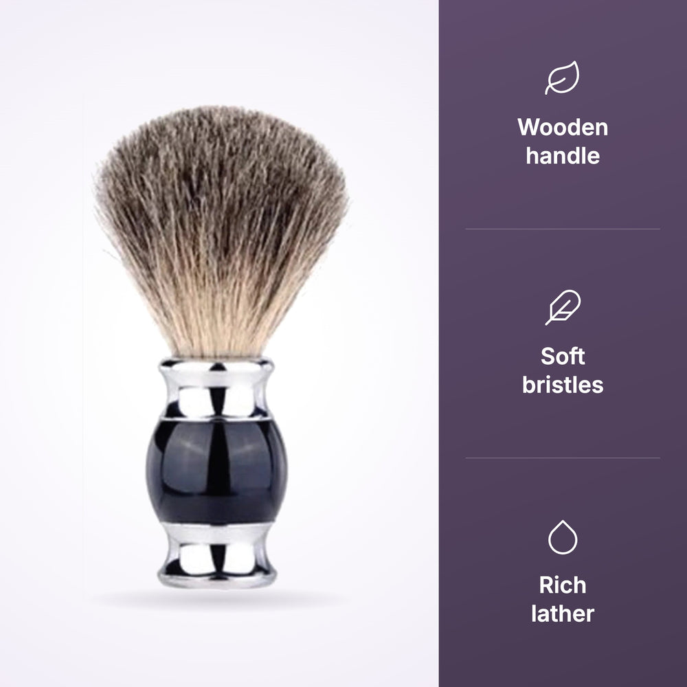 Barbertop Wood Handle Shaving Brush with wooden handle, soft bristles and rich lather icons