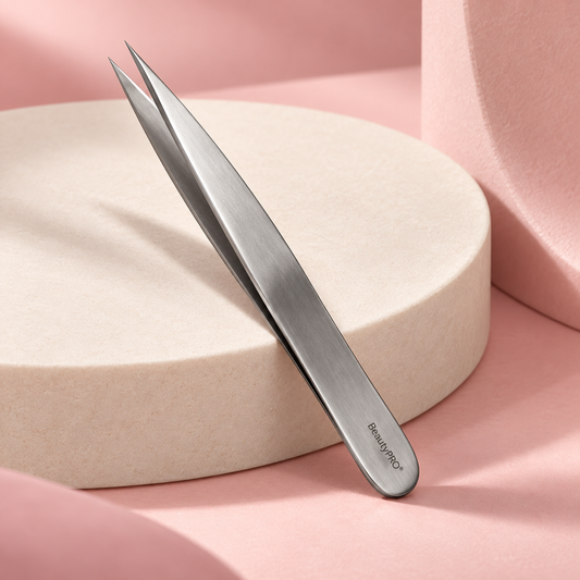 Beauty Pro Pointed Eyebrow Tweezers – Precision Hair Removal Tool — studio product photograph