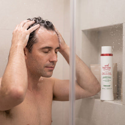 Beaver Anti Hair Loss Shampoo 300ml in use