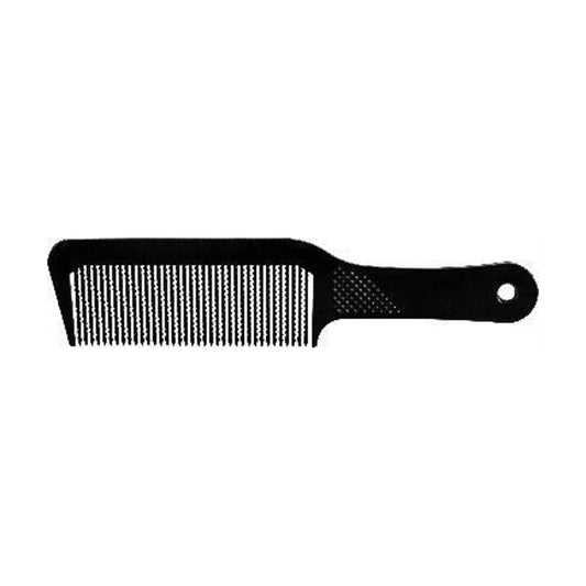 ABS black flat comb with fine teeth and tapered sectioning handle