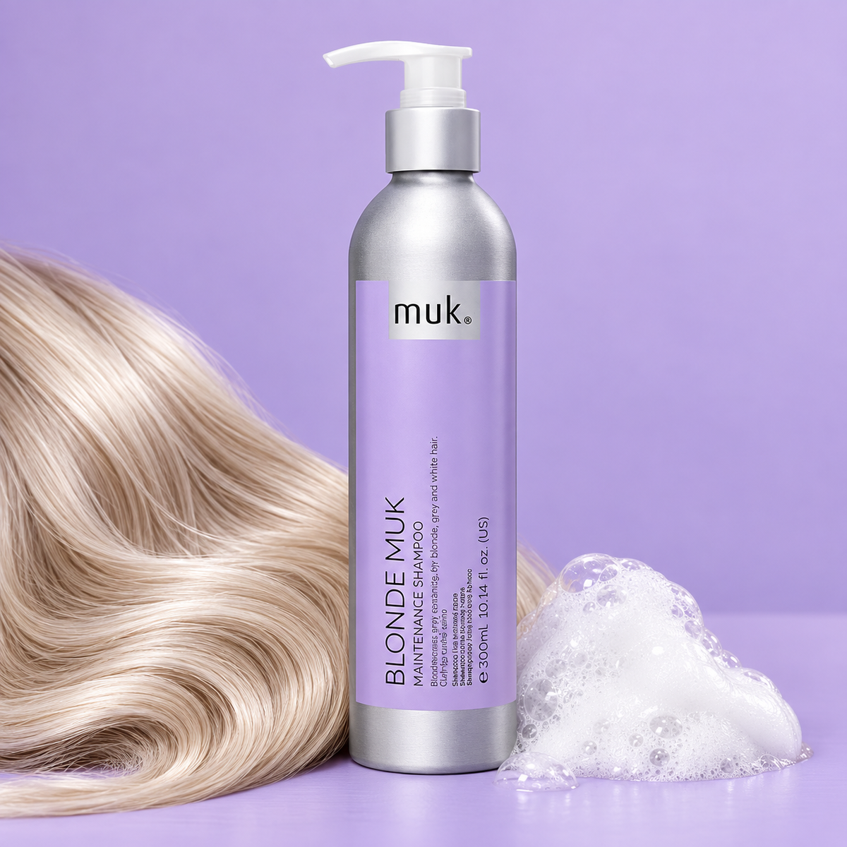 Blonde muk Maintenance Shampoo 300ml — product and texture detail