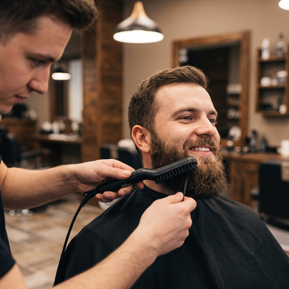 Bravo Beard Straightening Brush - lifestyle image