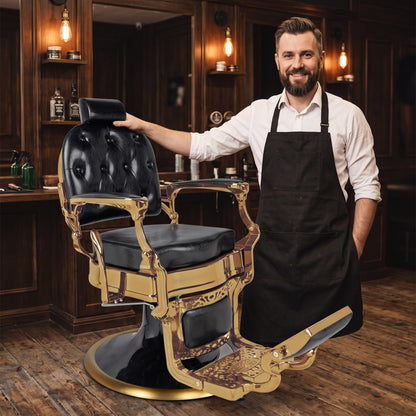 Broad Barber Chair Gold Frame, view 5
