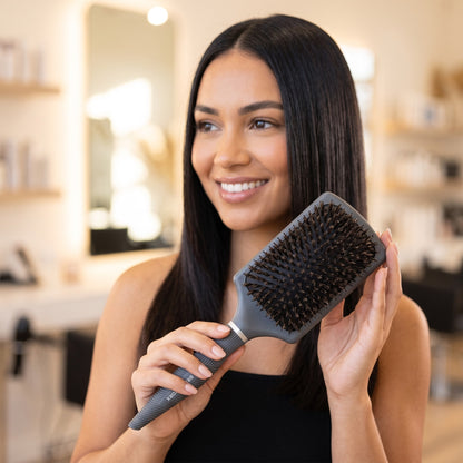 Brushworx Cascade Paddle Brush Mixed Boar Bristle lifestyle image
