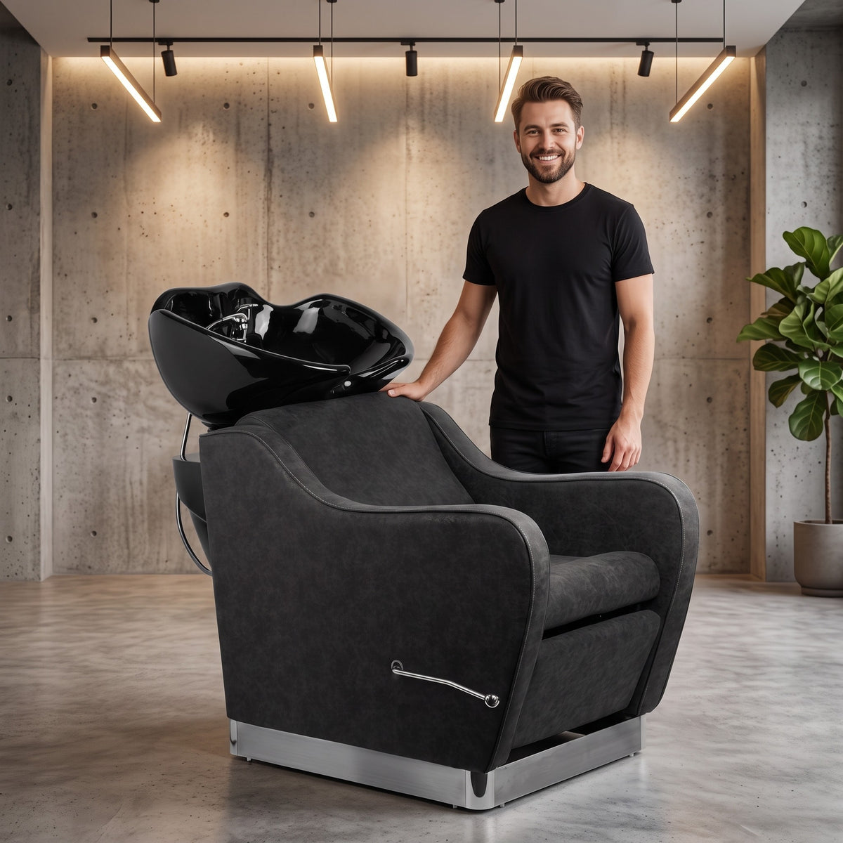 Chelsea Hair Washing Basin Charcoal YA82, view 6