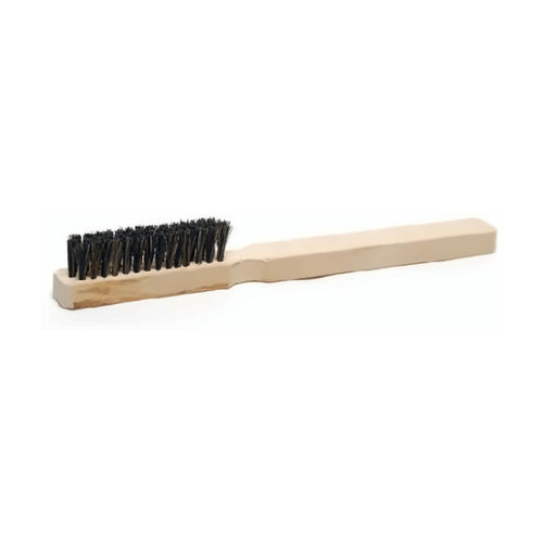Small clipper cleaning brush with light wood handle and black bristles