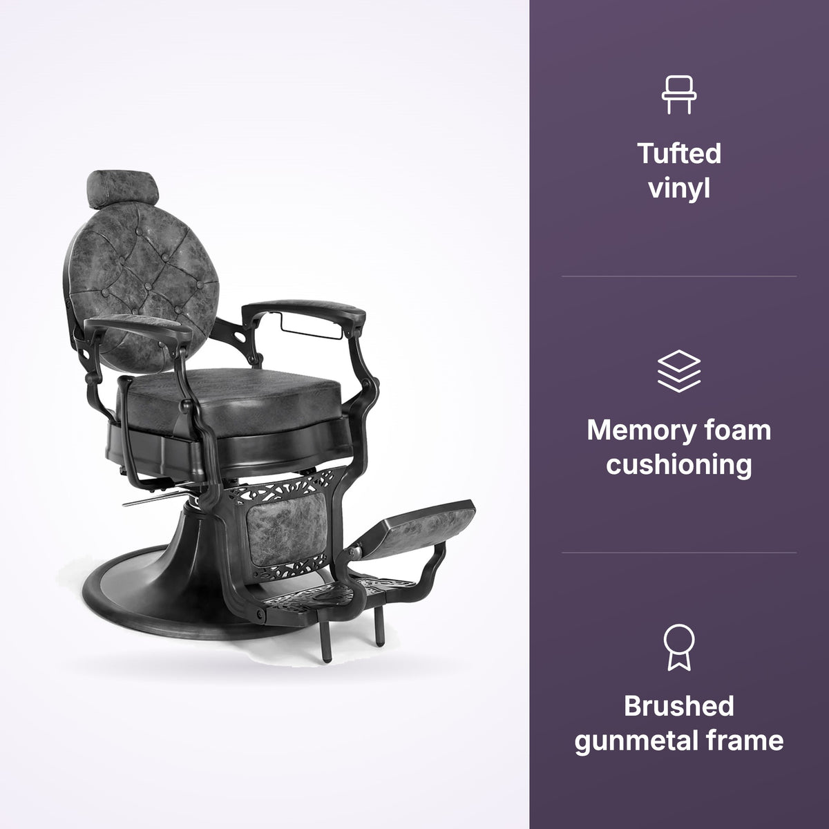Coppola II Barber Chair Tobacco Black, view 2