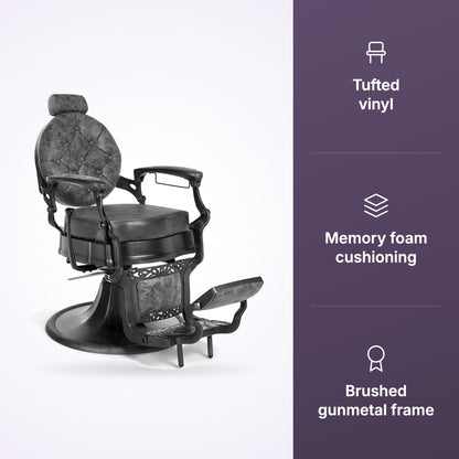 Coppola II Barber Chair Tobacco Black, view 2