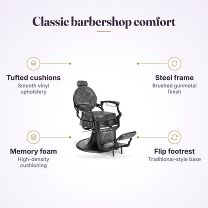Coppola II Barber Chair Tobacco Black, view 4