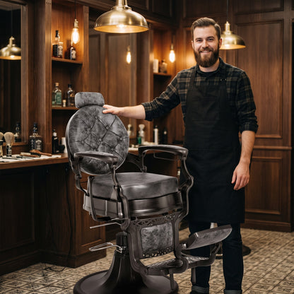 Coppola II Barber Chair Tobacco Black, view 5