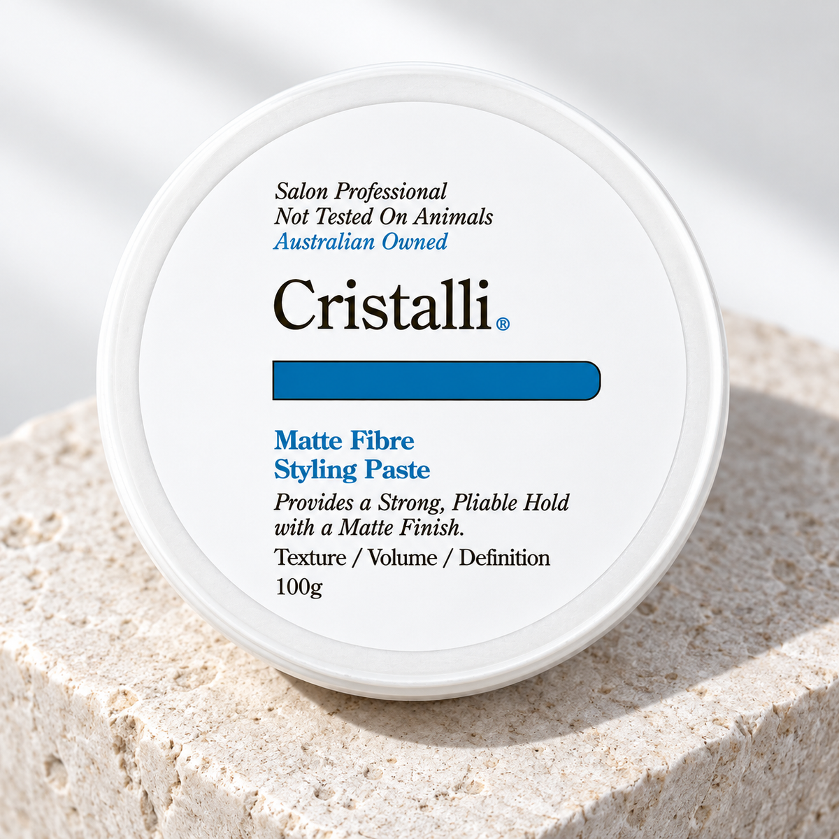Cristalli Matte Fibre Styling Paste 100g — studio product photograph