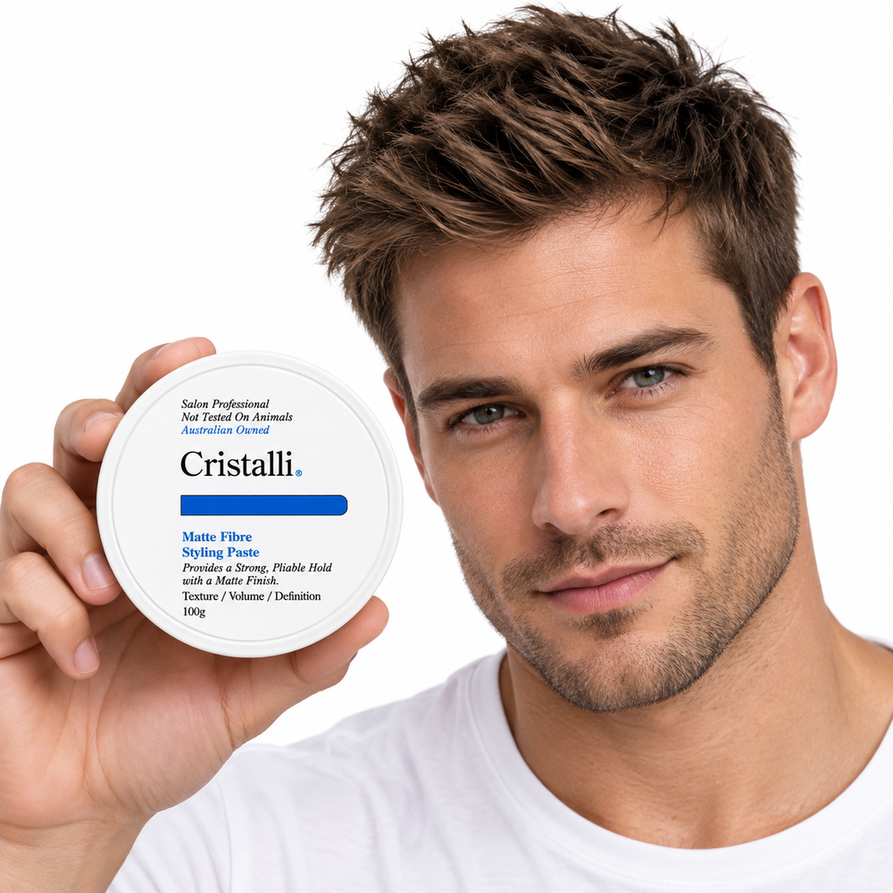 Cristalli Matte Fibre Styling Paste 100g — illustrative model or use photograph