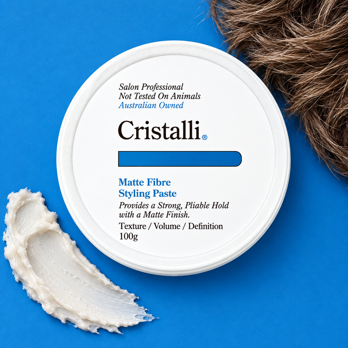 Cristalli Matte Fibre Styling Paste 100g — detail and texture photograph