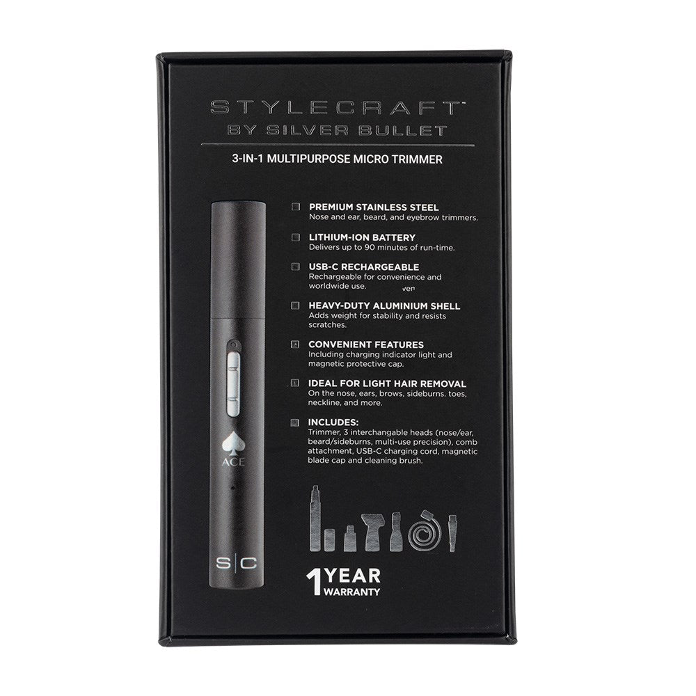 StyleCraft by Silver Bullet Ace 3-in-1 Micro Hair Trimmer — product detail 4