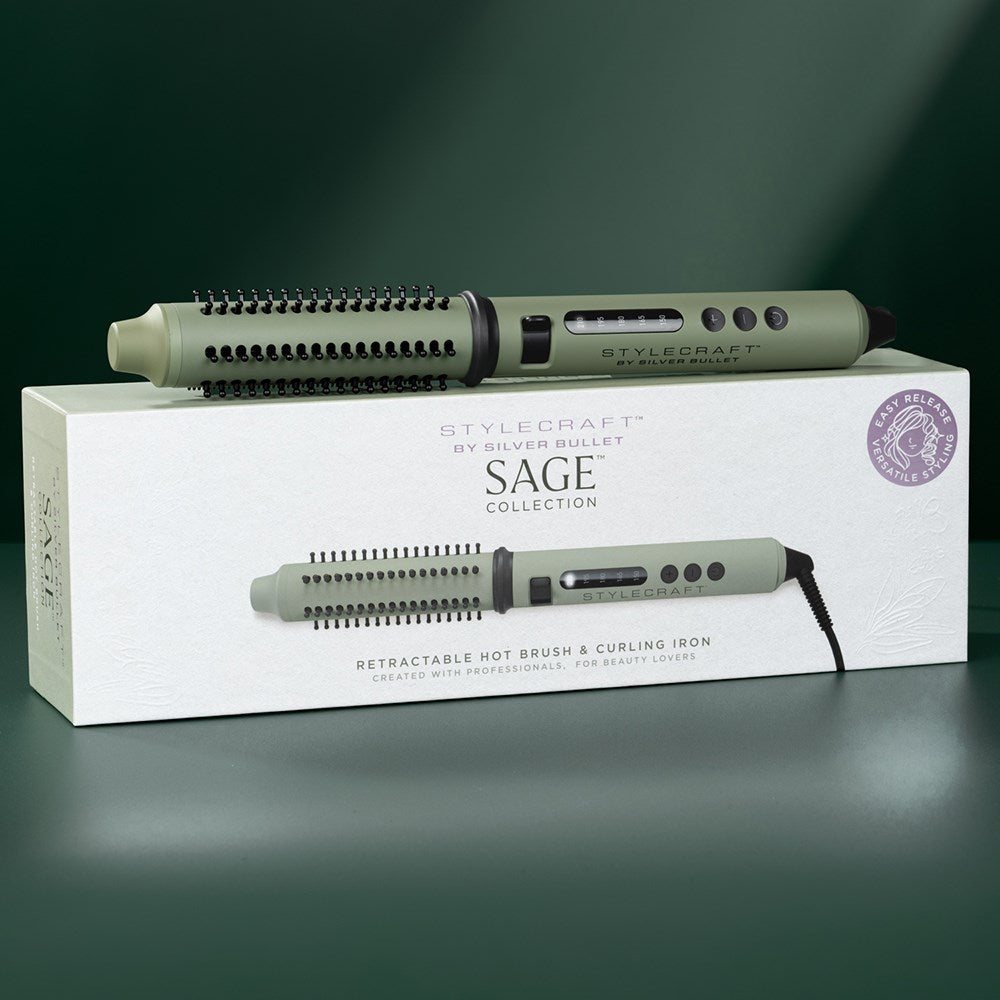 StyleCraft by Silver Bullet Sage Retractable Hot Brush & Curling Iron 32mm — product detail 1