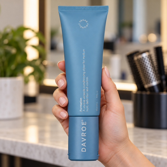 Davroe Formation Styling Lotion 150ml held with its front label visible.