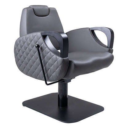 Leia Quilted Grey Salon Chair with Recline — photo 1