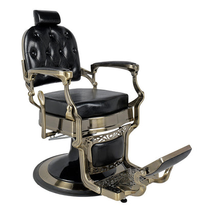 Broad Barber Chair Black Brushed Brass Frame — photo 1