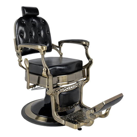 Broad Barber Chair Black Brushed Brass Frame — photo 1