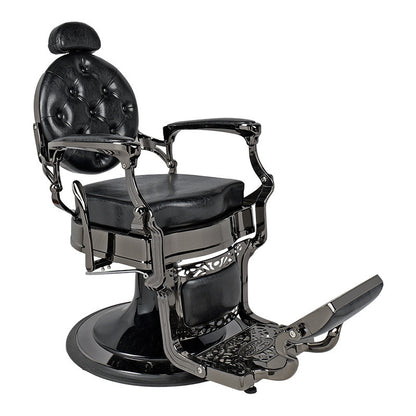 Rafah Barber Chair Black with Gunmetal Frame — photo 1