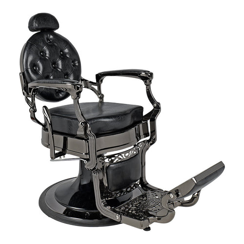Rafah Barber Chair Black with Gunmetal Frame — photo 1