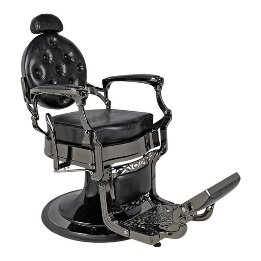 Rafah Barber Chair Black with Gunmetal Frame — photo 1