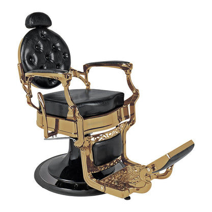 Rafah Barber Chair Black with Gold Frame — photo 1