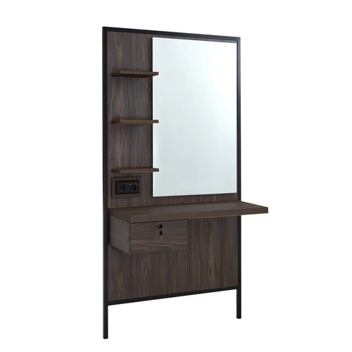 Logan Mirror Styling Station with Power Outlet Dark Brown — photo 1