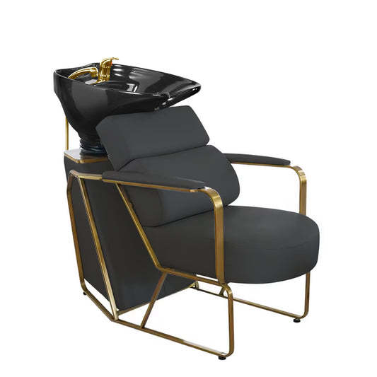 Ellie Professional Wash Basin Black Gold Frame — photo 1