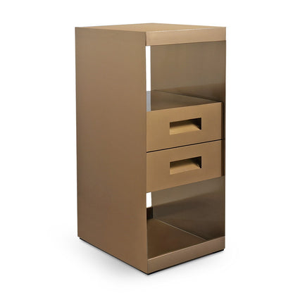 Moore Stainless Steel Cabinet Side Table - Brushed Copper — photo 1