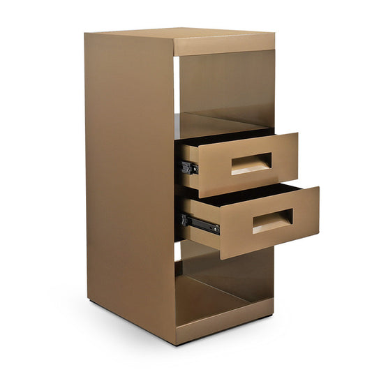 Moore Stainless Steel Cabinet Side Table - Brushed Copper — photo 2