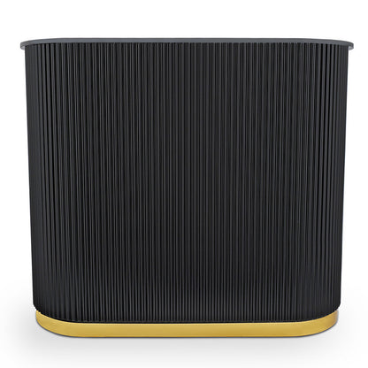 Lux Fluted Reception Desk Black with Gold Base -120CM — photo 2