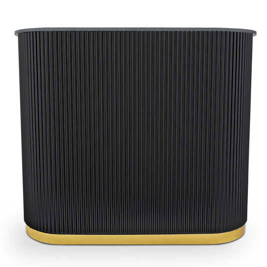 Lux Fluted Reception Desk Black with Gold Base -120CM — photo 2