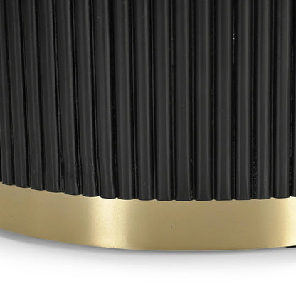 Lux Fluted Reception Desk Black with Gold Base -120CM — photo 5