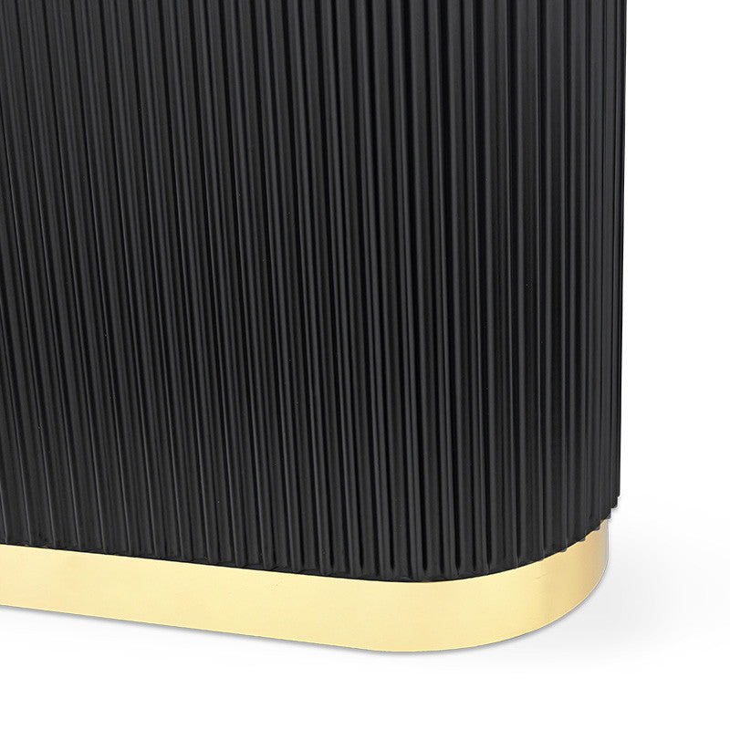 Lux Fluted Reception Desk Black Color with Gold Base D08 - 90CM — photo 5