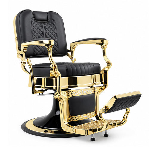 Bison 2.0 Barber Chair Gold Frame- Black A708 — photo 1