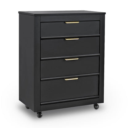 4 Drawer Black Trolley with Gold Handles - D14 — photo 1