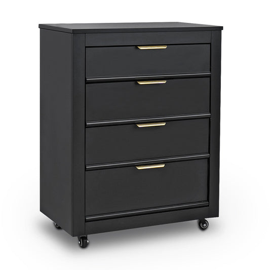 4 Drawer Black Trolley with Gold Handles - D14 — photo 1