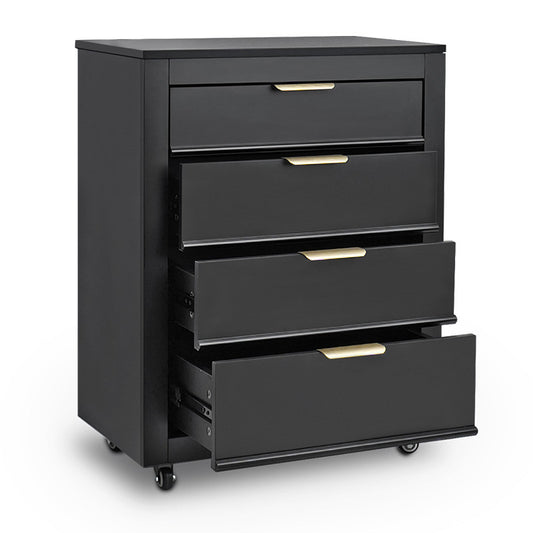 4 Drawer Black Trolley with Gold Handles - D14 — photo 2