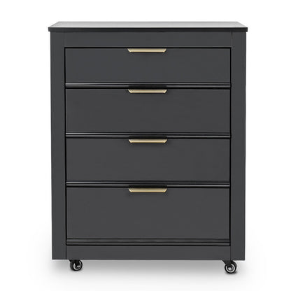 4 Drawer Black Trolley with Gold Handles - D14 — photo 4