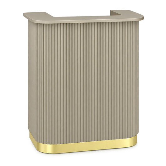 Lux Fluted Reception Desk Latte Color with Gold Base D08 - 90CM — photo 1