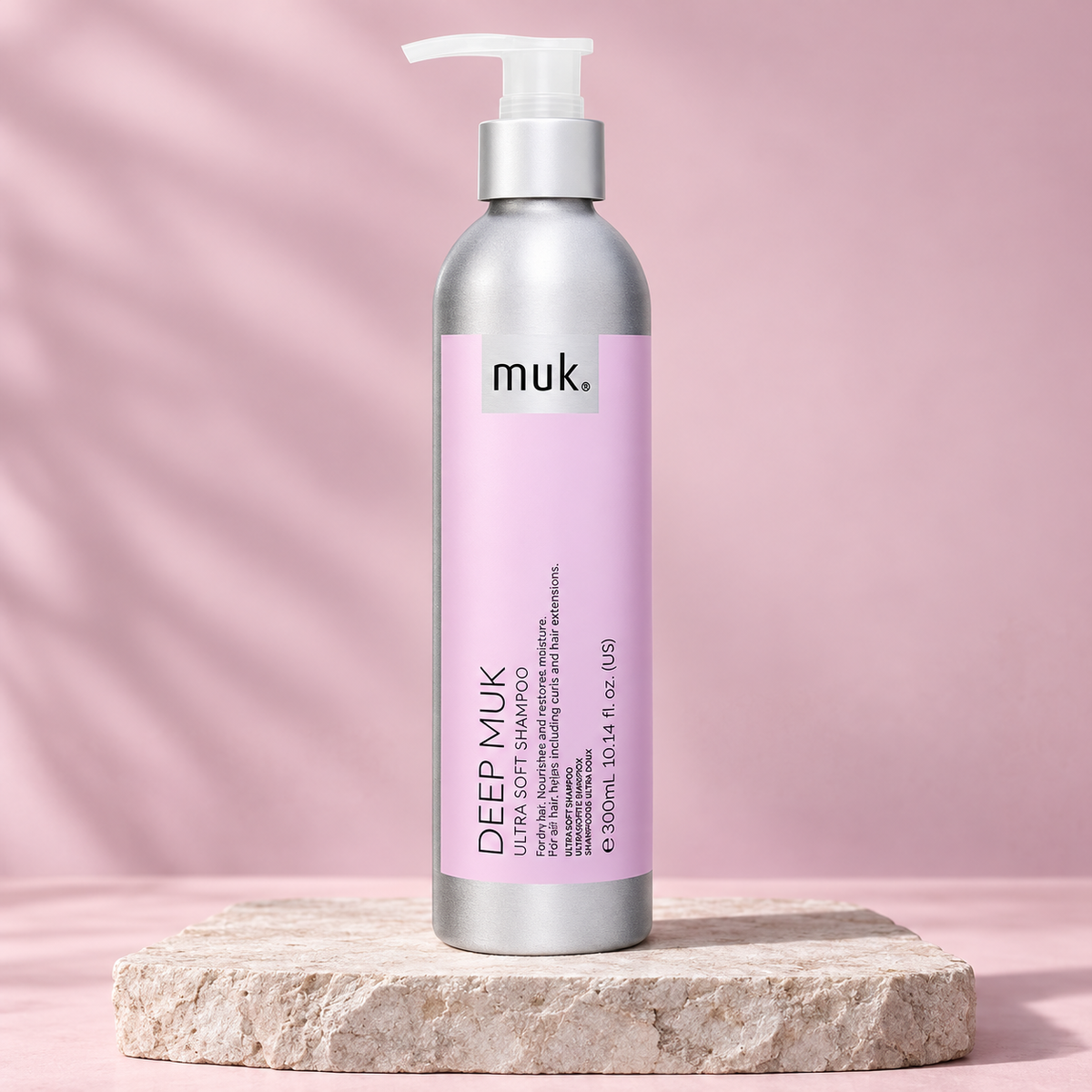 Deep muk Ultra Soft Shampoo 300ml — studio product photograph