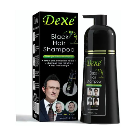 Dexe Black Hair Shampoo – 400ml | 5-Minute Hair Dye with No Color Residue - MV hair and beauty